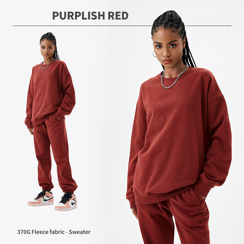 370G Egyedi log&oacute; Uniszex egysz&iacute;nű gyapj&uacute; neh&eacute;z, alkalmi kapucnis pul&oacute;verek