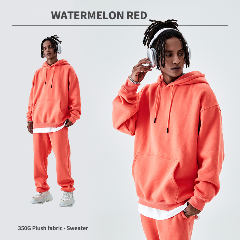 350G Custom Logo Unisex Fleece Heavyweight Jednobarevn&eacute; Neform&aacute;ln&iacute; mikiny s kapuc&iacute;