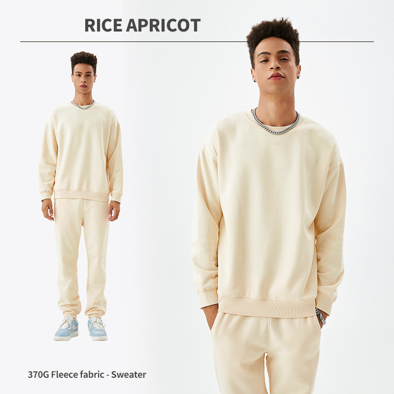 370G Egyedi log&oacute; Uniszex egysz&iacute;nű gyapj&uacute; neh&eacute;z, alkalmi kapucnis pul&oacute;verek