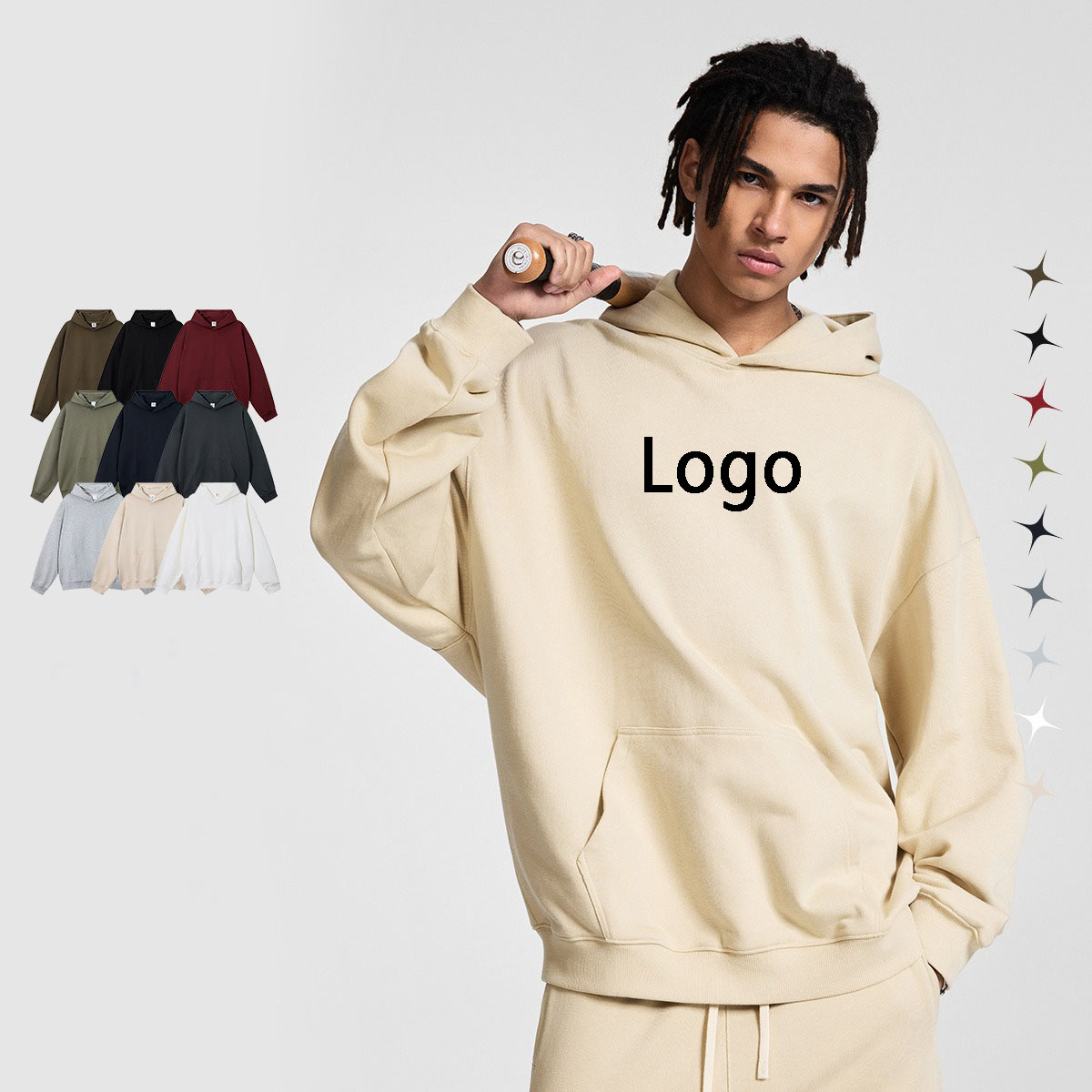 23839 French Terry Heavy 400gsm Boxy Oversized hoodie B&aacute;n bu&ocirc;n thương hiệu trống Nh&agrave; sản xuất