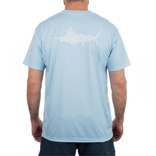 Camiseta de pesca de secado r&aacute;pido para hombres, 100% poli&eacute;ster con logotipo personalizado, fabricante OEM