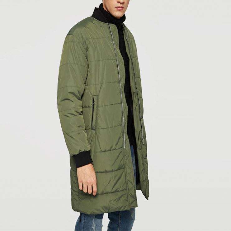 โรงงานตัดเย็บเสื้อผ้า OEM ปรับแต่ง Parka Zip Up Bomber Longline Coat Men Winter Coat Men's