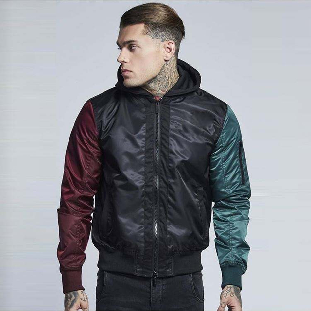 စိတ်ကြိုက် ပေါ့ပေါ့ပါးပါး ဂျာစီ Hood Bomber Jacket Men Streetwear