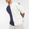 Bulk Salg h&oslash;jkvalitets T-shirts Custom Color Block Kort&aelig;rmet M&aelig;nd Drop Shoulder T-shirt