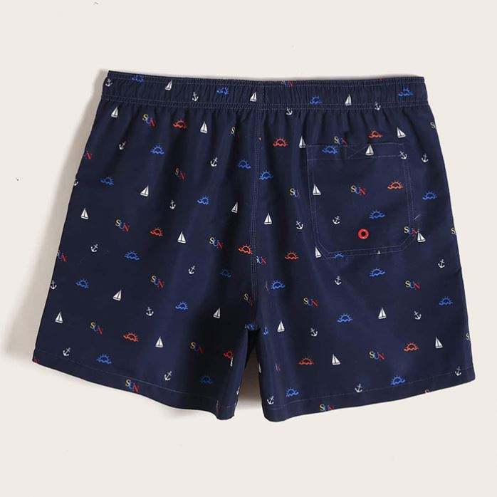 Oem B&aacute;n bu&ocirc;n Nam Quần short in đồ họa m&ugrave;a h&egrave; D&acirc;y r&uacute;t Quần short đi biển