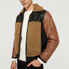 Chaquetas Hombre Menn Zip Up Shearling Pels PU Coat Winter Wear skinnjakker