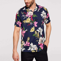 OEM v&yacute;robce M&oacute;dn&iacute; design P&aacute;nsk&eacute; košile s kr&aacute;tk&yacute;m ruk&aacute;vem s tropick&yacute;m květinov&yacute;m potiskem