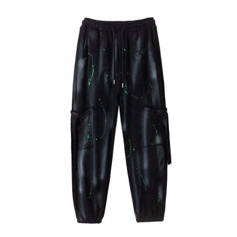 OEM fabricant personnalis&eacute; Polyester coton hommes imprim&eacute; Logo Jogger pantalons de surv&ecirc;tement hommes couleur bloc Cargo pantalons personnalis&eacute;s hommes