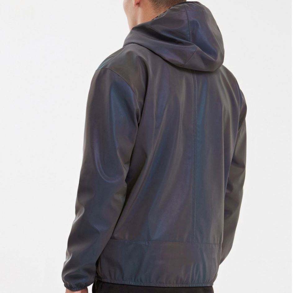 Giacca sportiva riflettente arcobaleno da uomo personalizzata a maniche lunghe con cerniera e giacca a vento impermeabile dal produttore OEM