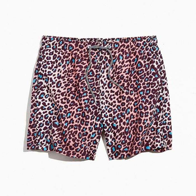 Vasaras jaunās modes sporta zāles šorti Vīriešu peldšorti Allover Leopard Printed vīriešu pludmales šorti