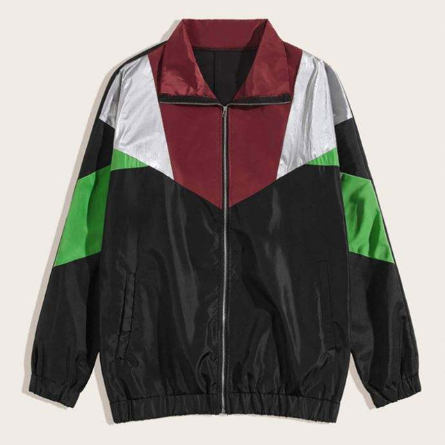 Hromadn&yacute; v&yacute;prodej Streetwear Colour Block P&aacute;nsk&aacute; bunda s rozep&iacute;n&aacute;n&iacute;m na zip