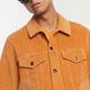 P&aacute;nsk&aacute; lež&eacute;rn&iacute; m&oacute;da Cord Western Jacket Regular Fit Plain Manšestrov&aacute; bunda v hořčici
