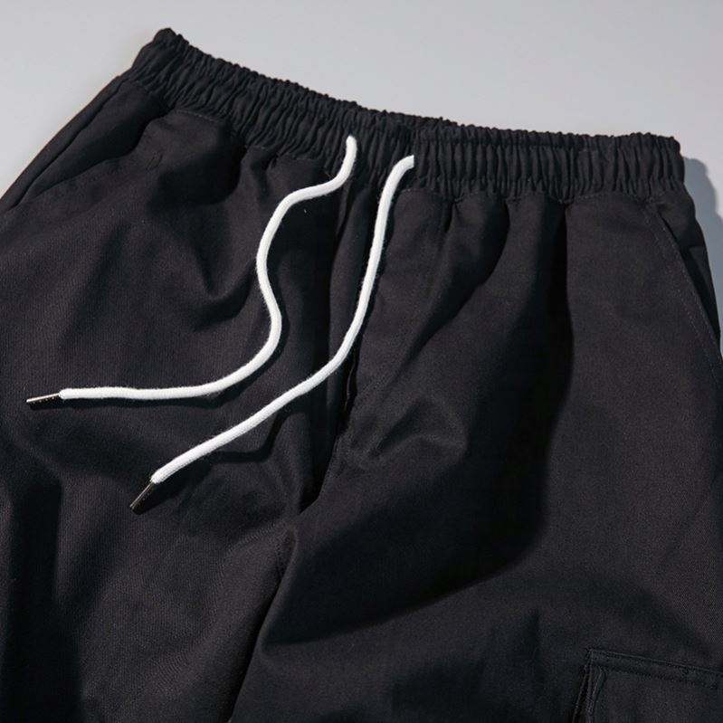 OEM-producent Tilpas Pure Color M&aelig;nd Multifunktionelle joggingbukser med sn&oslash;re Cargobukser Streetwear m&aelig;nds bukser
