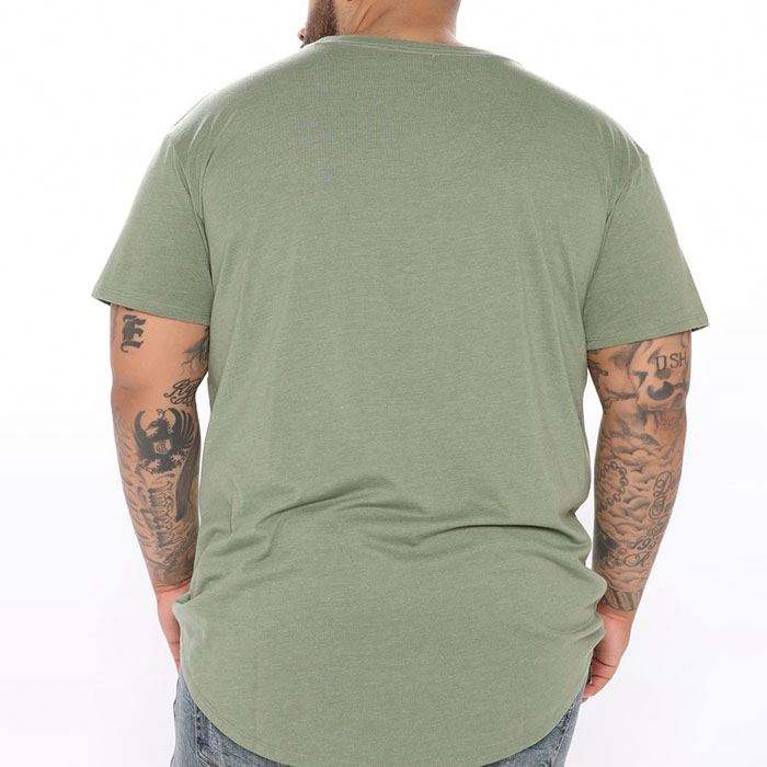 Fabrikanten Groothandel T-shirts Korte mouw Ronde hals Heren Effen T-shirt met gebogen zoom