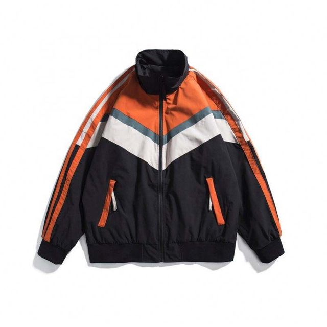 ผู้ผลิต Oem Custom Men'ss Plus Size Fashion Contrast Stitching Stand Collar Casual Jacket
