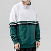 Fabricante OEM 2022 Gola de Algod&atilde;o Meio Zip Moletons Color Block Moda Pul&ocirc;ver Hip Hop Moletons Masculinos