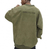 ผู้ผลิต OEM คุณภาพสูงขนาดใหญ่ 3D โลโก้เสื้อสเวตเตอร์จัมเปอร์ Vintage Suede Crewneck เสื้อกันหนาวแบบกำหนดเองนูน
