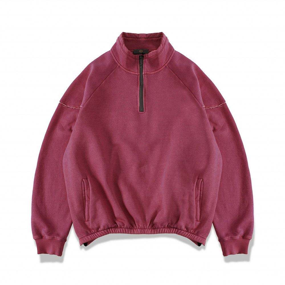 Producent OEM Wysokiej jakości bluza hiphopowa Retro sprana, stara, solidna bluza polarowa bez kaptura