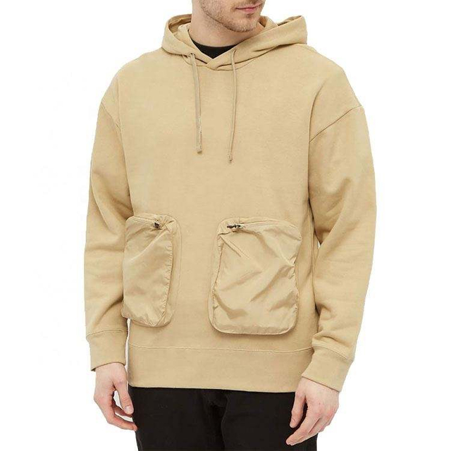 OEM v&yacute;robca Custom Fashion Men 100% bavlna franc&uacute;zska frot&eacute; mikina s 3D n&aacute;kladn&yacute;mi vreckami, dvojvrstvov&aacute; kapucňa