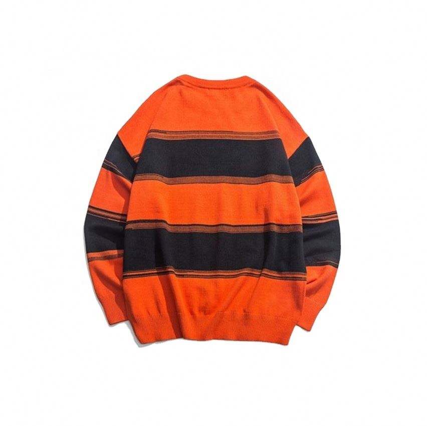 OEM-Hersteller ma&szlig;geschneiderter Herrenpullover mit bedrucktem Rundhalspullover mit Farbverlaufsstreifen