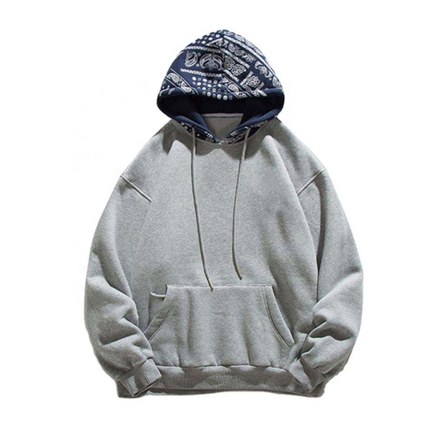 Fabricante OEM masculino impresso com capuz cor de colis&atilde;o patchwork casaco de moda com capuz