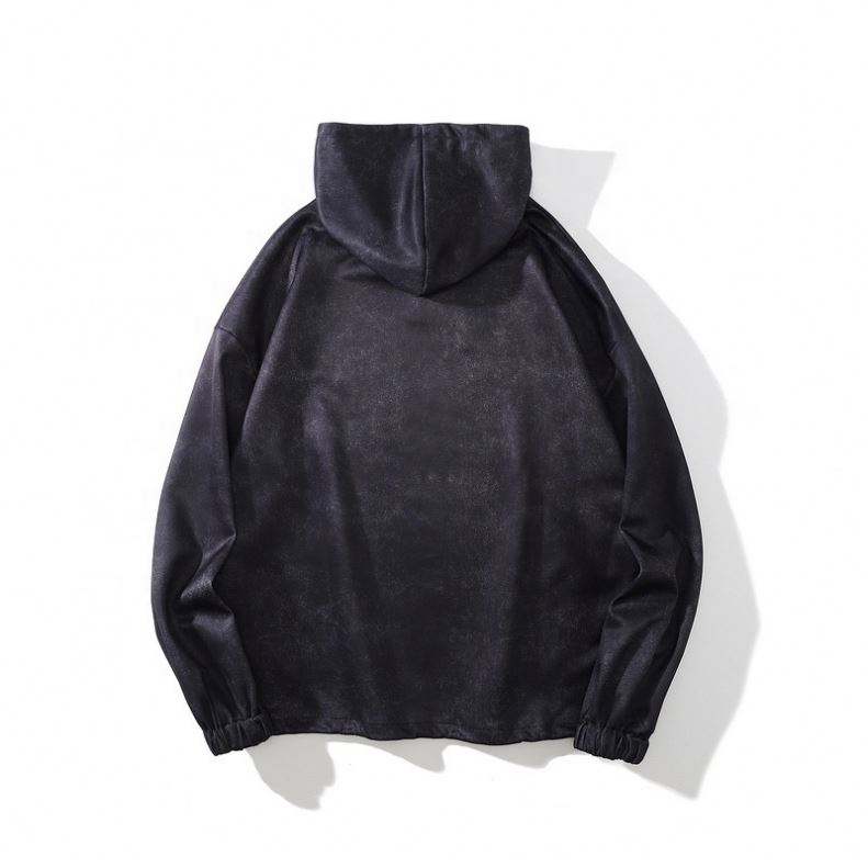 Produttore OEM Vendita calda Personalizzazione Logo e dimensioni 100% cotone French Terry Stampa frontale Felpa con cappuccio nera per unisex