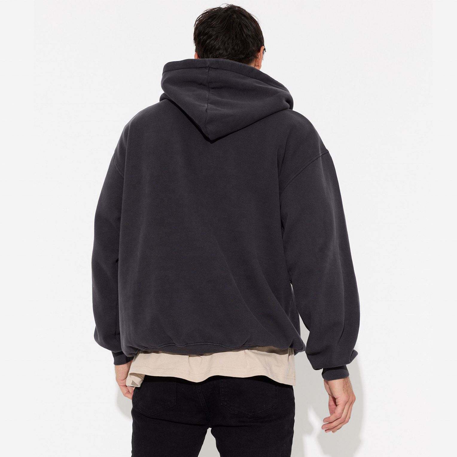 OEM-producent Custom Heavyweight Vintage Washed Oversized h&aelig;ttetr&oslash;je Syrevasket Zip Up h&aelig;ttetr&oslash;je til m&aelig;nd