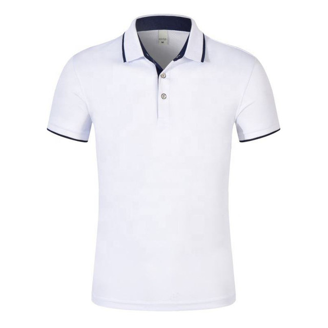 Brugerdefinerede flad strikket krave og manchetter til m&aelig;nd, brandh&aelig;mmende fitness poloshirts