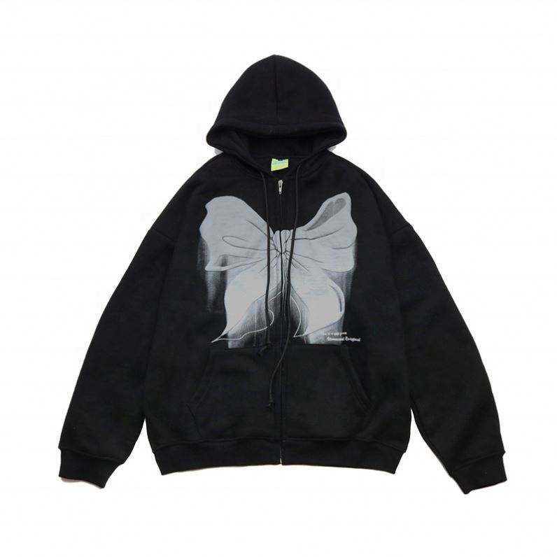 Fabricante OEM logotipo personalizado 3D bolha estereosc&oacute;pica espuma tela de impress&atilde;o tinta zip up puff impress&atilde;o com capuz