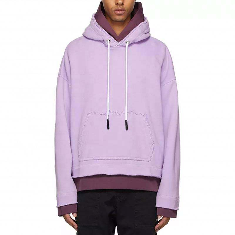 OEM v&yacute;robce Zak&aacute;zkov&eacute; francouzsk&eacute; frot&eacute; 100% bavlna Heavyweight Double Layer Oversized Mikina pro muže