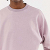 Fabricante OEM personalizado nueva moda en blanco Vintage lavado Color rosa s&oacute;lido hombro ca&iacute;do cuello redondo sudaderas pul&oacute;ver para hombres