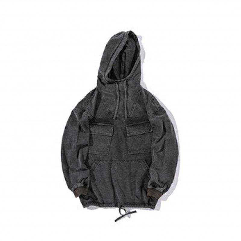 Fabricante OEM 2022 Pul&ocirc;ver em branco masculino por atacado Vintage Acid Wash Hoodies Logotipo personalizado