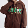 Produttore OEM Commercio all'ingrosso di alta qualit&agrave; Zip Up Uomo Moda Puff Stampa Felpe con cappuccio Logo personalizzato stampato Felpe con cappuccio sfuse con coulisse