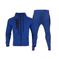 Professional Customised Outfits Solid Color Zip Up Hoodie Joggers Sets Men Two Piece Sweatsuit