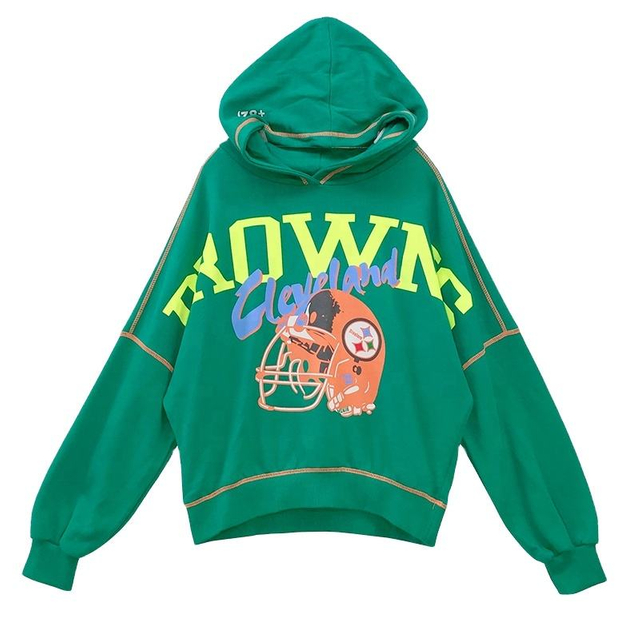 OEM Service Custom Printed Logo Hoodie Contrast Stitch 100 Cotton
