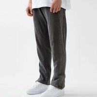 ผู้ผลิต Custom Vintage Washed Black Mens Cotton หนา Sweatpants