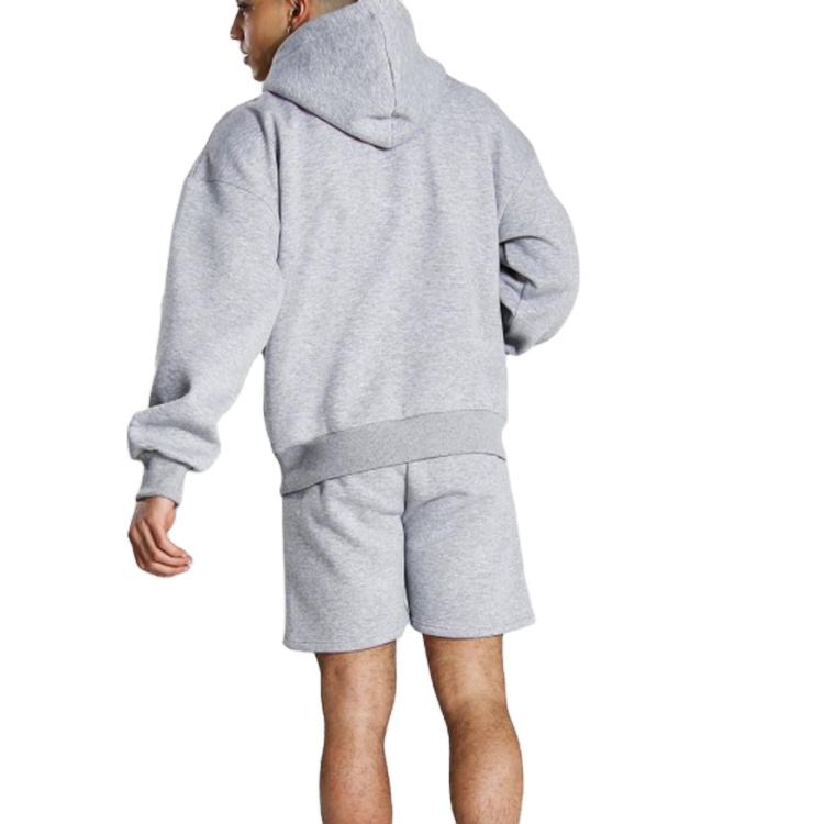 Conjunto de shorts com capuz estampados masculinos personalizados, agasalho de algod&atilde;o para academia