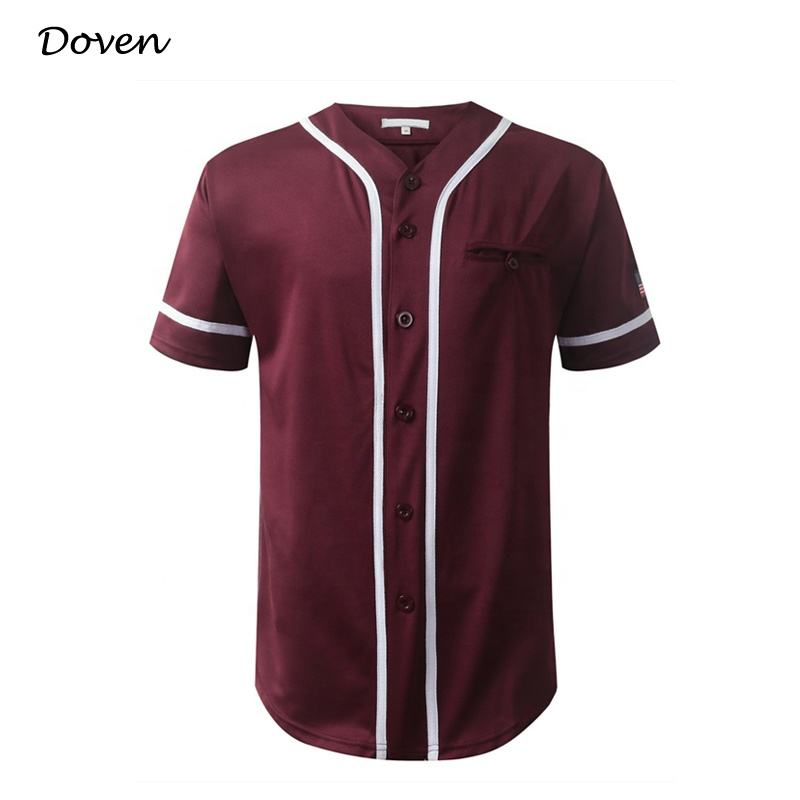 Jersey de b&eacute;isbol americano con botones en blanco