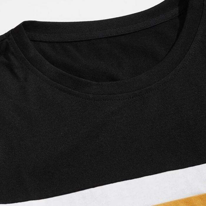 Conjunto de shorts de ver&atilde;o masculino manga curta listrada camiseta e shorts conjuntos de duas pe&ccedil;as