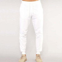 Pantalon de jogging d'entra&icirc;nement pour hommes, blanc uni, avec cordon de serrage &agrave; la taille, grande taille