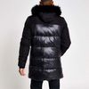 Vinterkl&auml;der f&ouml;r m&auml;n L&aring;ng vindjacka sidofickor Fuskp&auml;lshuva Slim Fit Zip-Up Pufferjacka