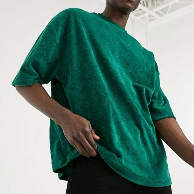 Modne prazne visokokvalitetne majice kratkih rukava, velika muška debela majica s pola rukava od velura