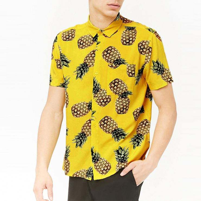 OEM-valmistajan Pineapple Button-Front Hawaiian Miesten paidat
