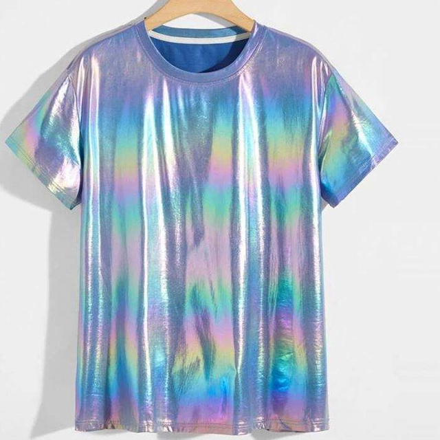 Gro&szlig;handel Custom Designer T-Shirt Holographic Satincrew Neck Hip Hop T-Shirt Herren
