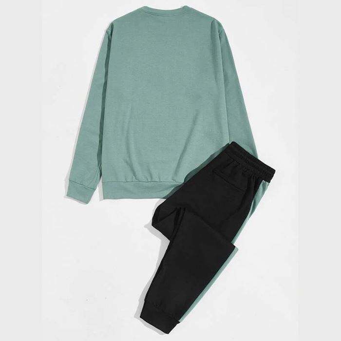 Professionell anpassad tv&aring;delad upps&auml;ttning tr&auml;ningsoverall m&auml;n bokstav grafiskt tryckt sweatshirt joggerset