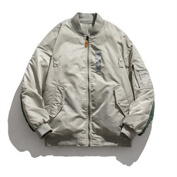 ຜູ້ຜະລິດ Oem Custom Men's Solid Color Simple Pocket Cover Baseball Cotton Jacket