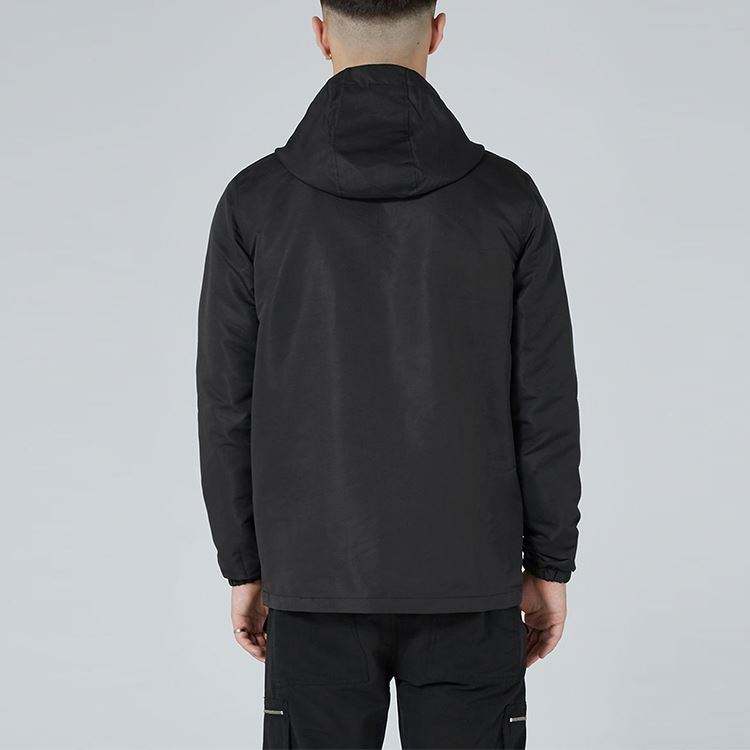 Personalizza il tuo marchio Giacca da allenatore con giacca a vento semplice e cappuccio a maniche lunghe