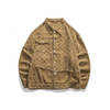 OEM-Hersteller neue individuelle Logo-Patchwork-Denim-Plaid-Revers-Vintage-Freizeitjacke