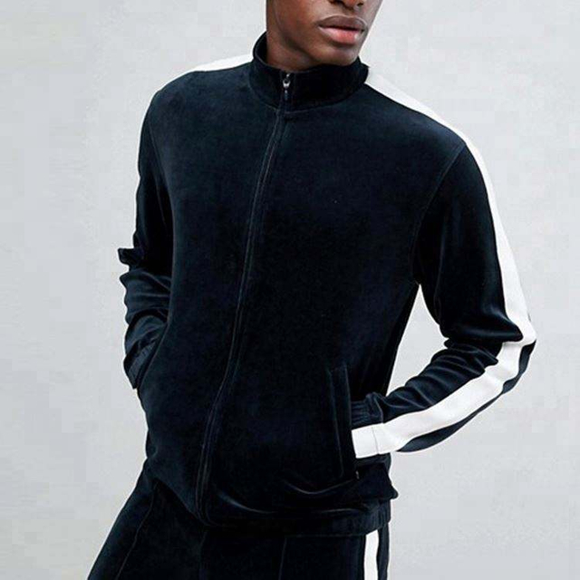 Ανδρικό σακάκι πίστας Windbreaker Streetwear Velor Side Stripe