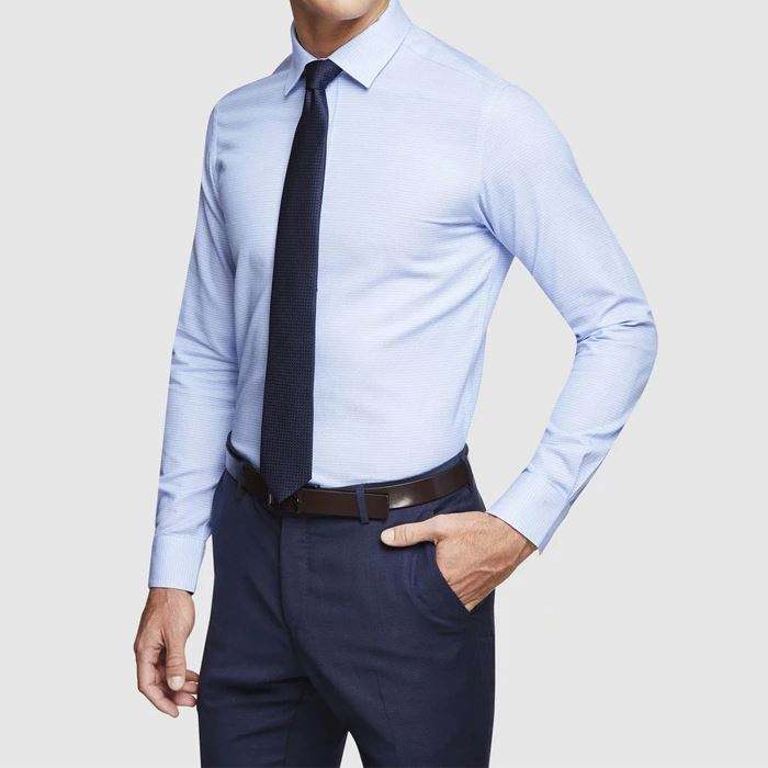 OEM Manufacturer Υψηλής Ποιότητας 100% Βαμβακερό Slim Fit Μπλε ανδρικό πουκάμισο